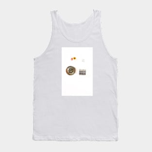 Bitcoin coin, money and gems. Concept of mining business, wealth, fortune, success Tank Top